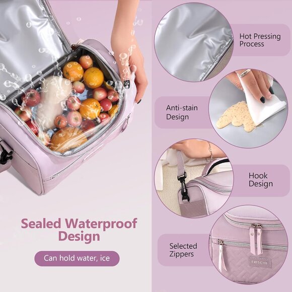 Large Lunch Bag Reusable, 8.5L Insulated Lunch Box with Adjustable Shoulder Stra - Picture 5 of 7